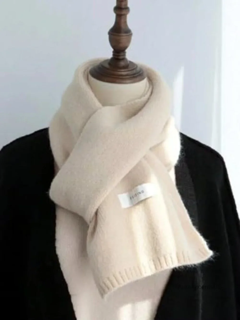 Women's Winter Wool Scarf Chunky Cable Knit Wrap Thick Warm Long Scarf Soft
